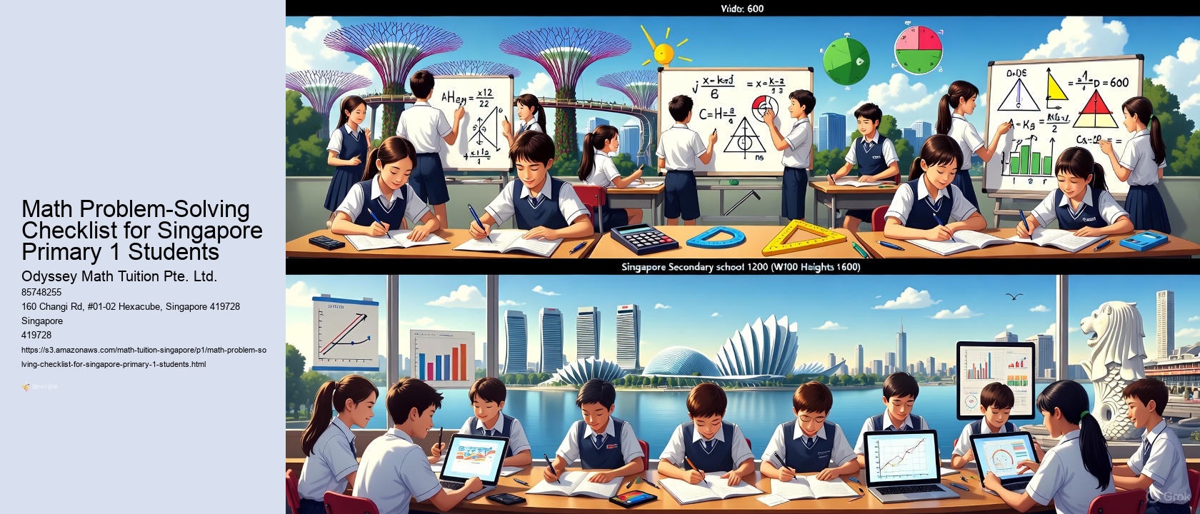 Math Problem-Solving Checklist for Singapore Primary 1 Students