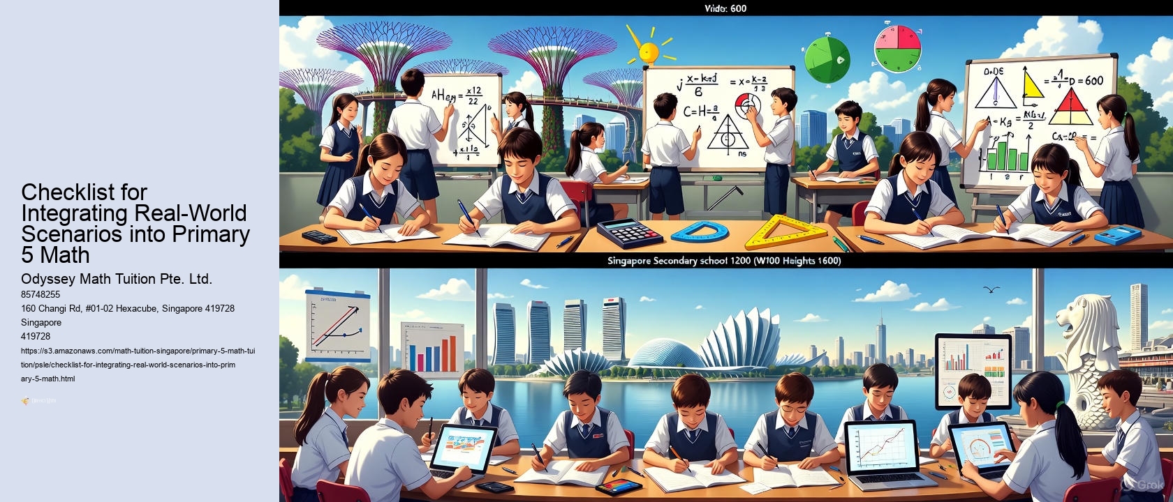 Checklist for Integrating Real-World Scenarios into Primary 5 Math