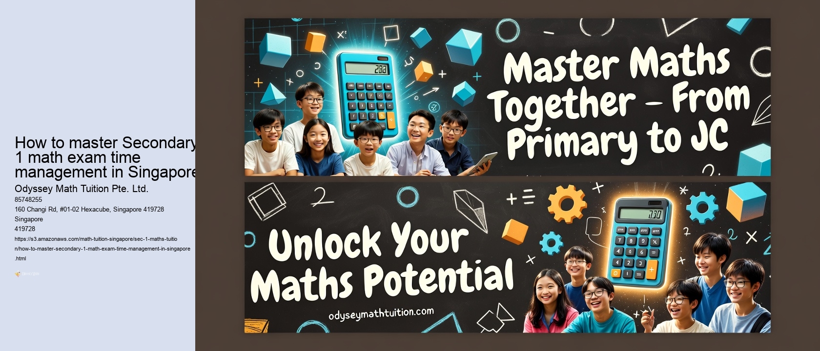How to master Secondary 1 math exam time management in Singapore