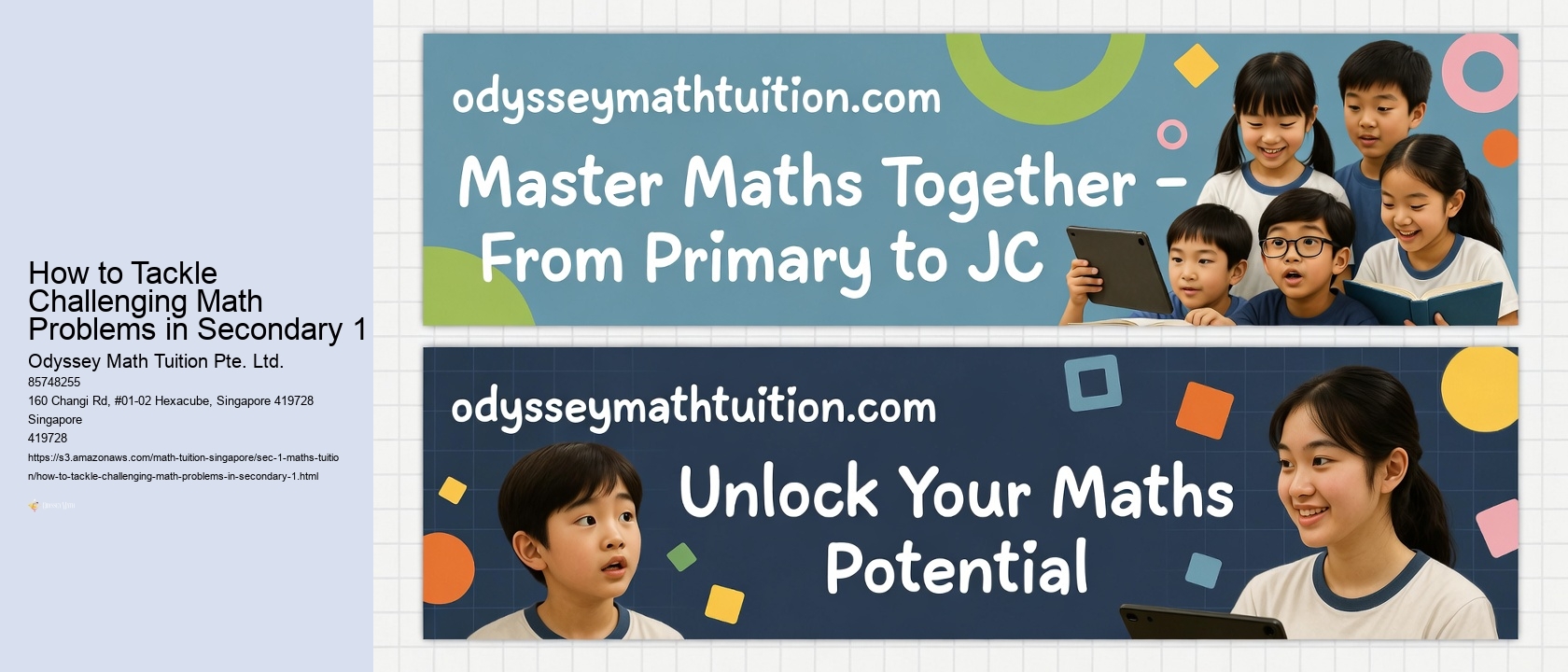 How to Tackle Challenging Math Problems in Secondary 1