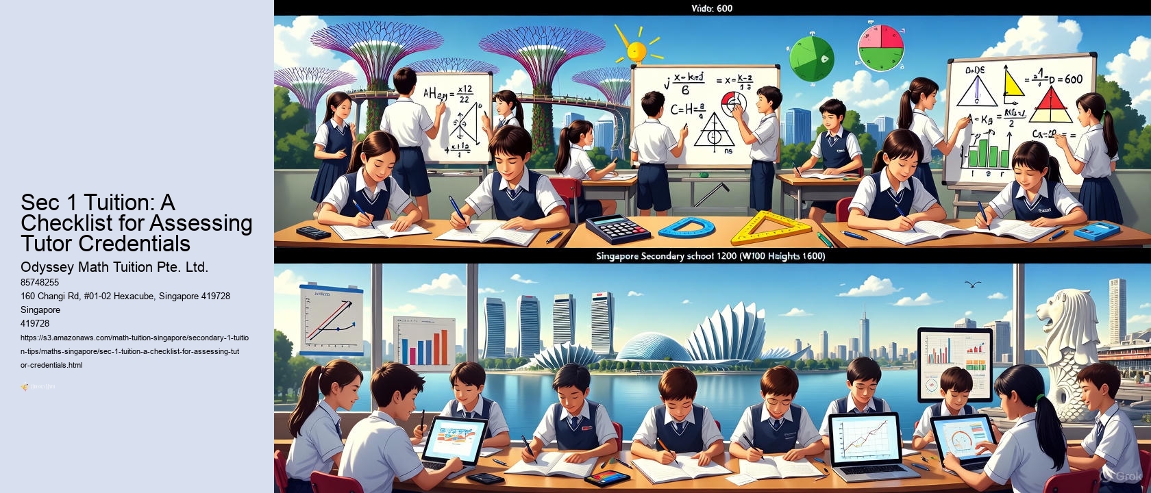 Sec 1 Tuition: A Checklist for Assessing Tutor Credentials