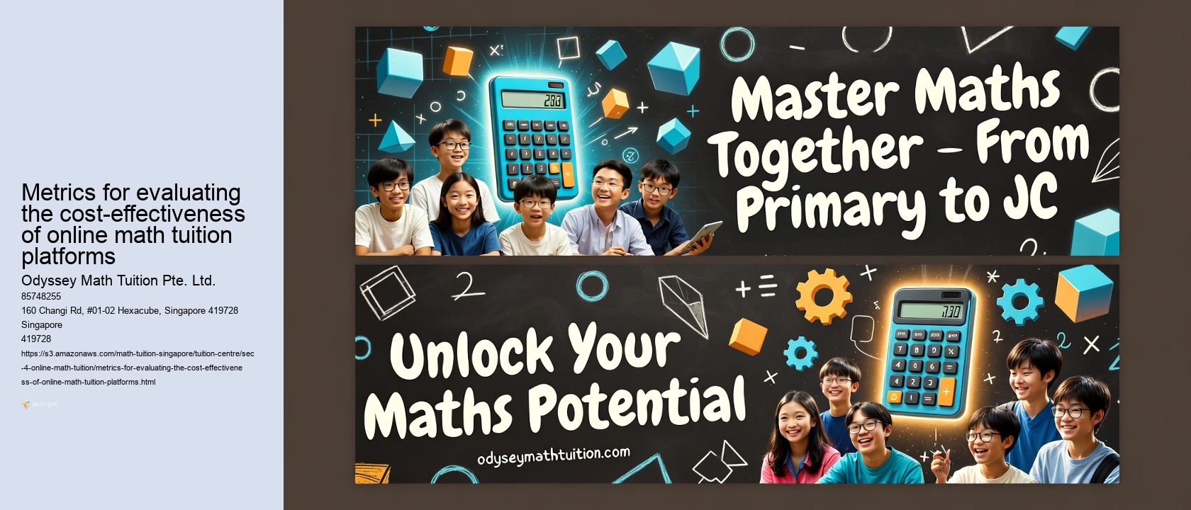 Metrics for evaluating the cost-effectiveness of online math tuition platforms