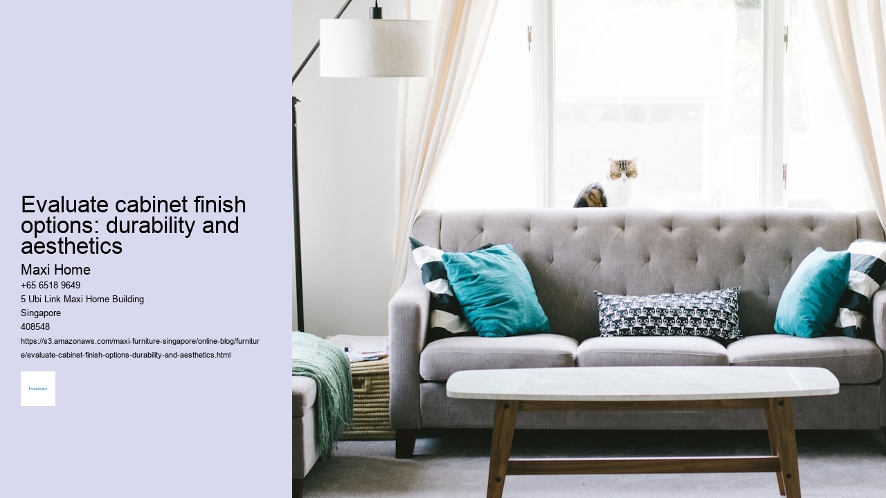 Evaluate cabinet finish options: durability and aesthetics