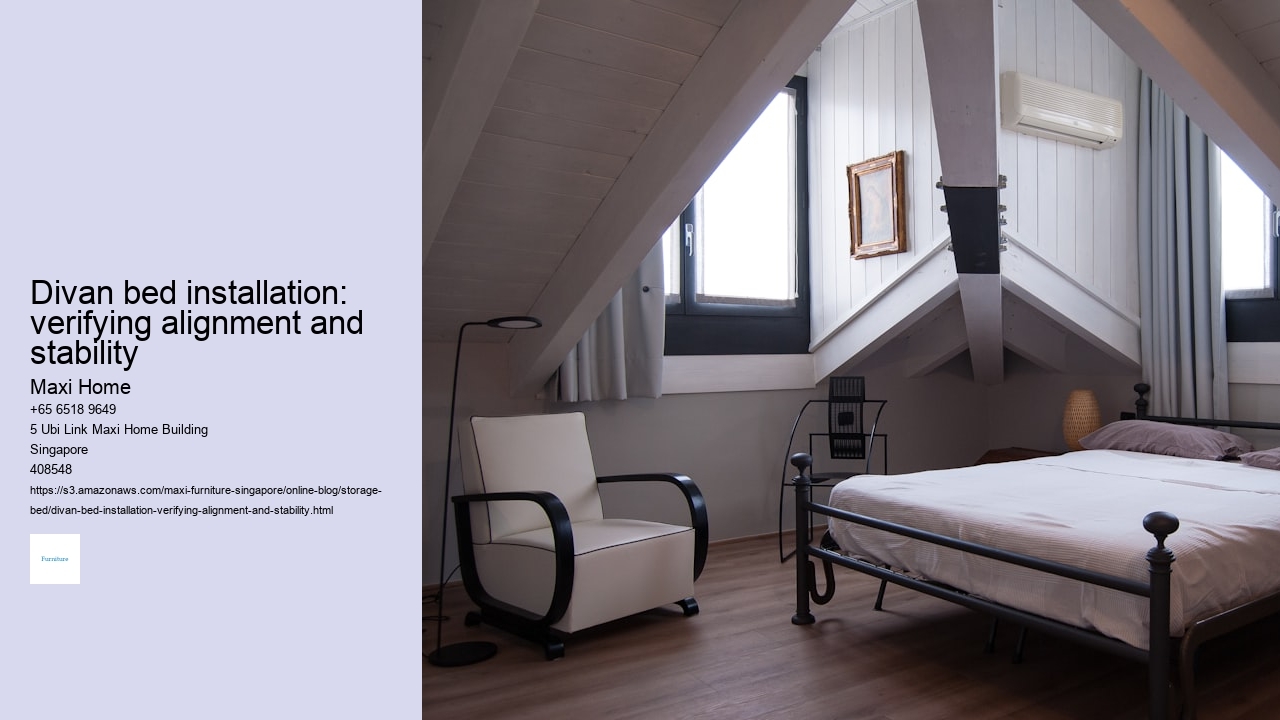 Divan bed installation: verifying alignment and stability