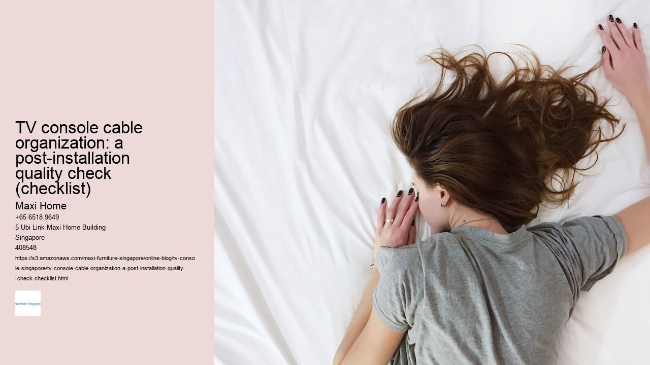 TV console cable organization: a post-installation quality check (checklist)