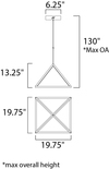 ET2 Pyramid Single Pendant Model: E20817-PC Line Drawing