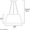 ET2 Quantum LED Multi Light Pendant Model: E20908-BK Line Drawing