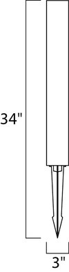 ET2 Alumilux Pathway Outdoor Pathway Light Model: E41364-BZ Line Drawing