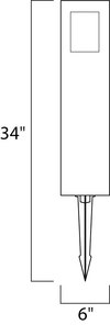 ET2 Alumilux Pathway Outdoor Pathway Light Model: E41365-BZ Line Drawing