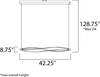 ET2 Cyclone LED Linear Pendant Model: E41390-11MW Line Drawing