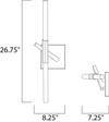 ET2 Light Saber LED Wall Sconce Model: E41430-75GM Line Drawing