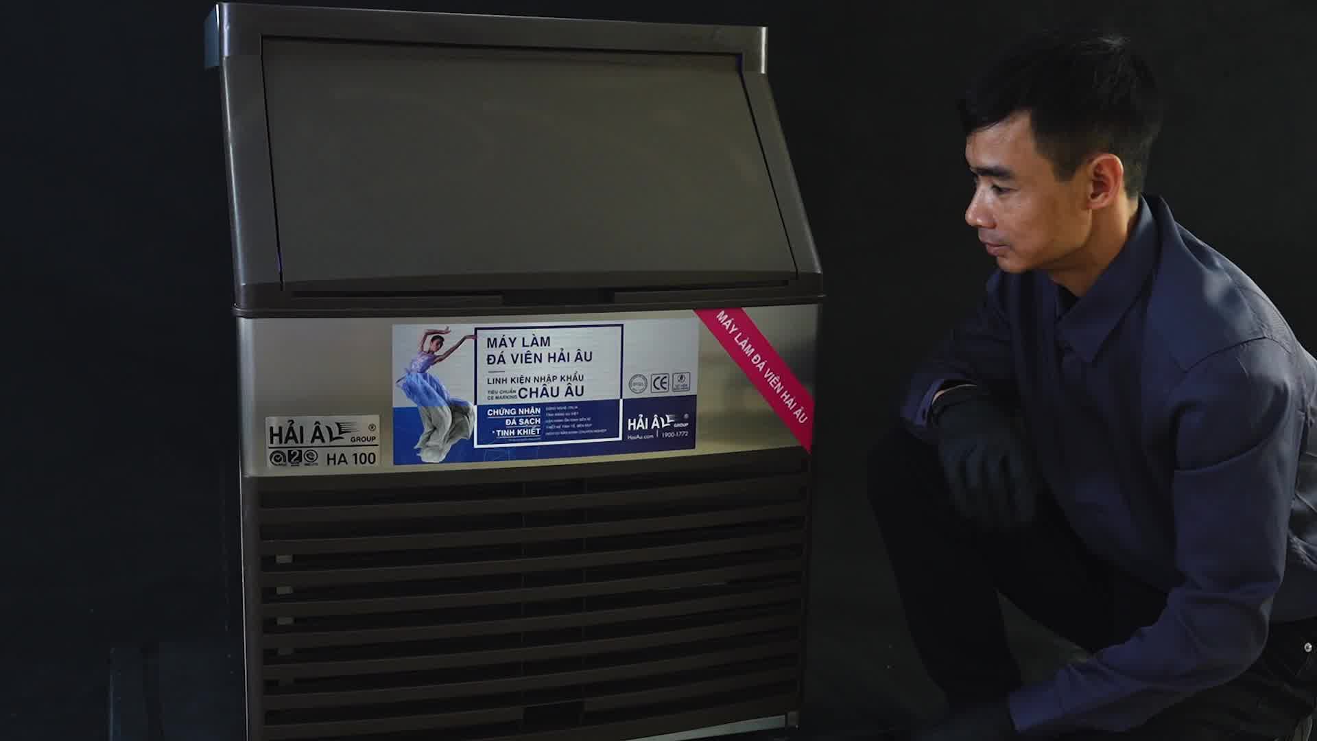 Máy Làm Đá Viên Hải Âu HA 100 Outside Máy Làm đá Ha100