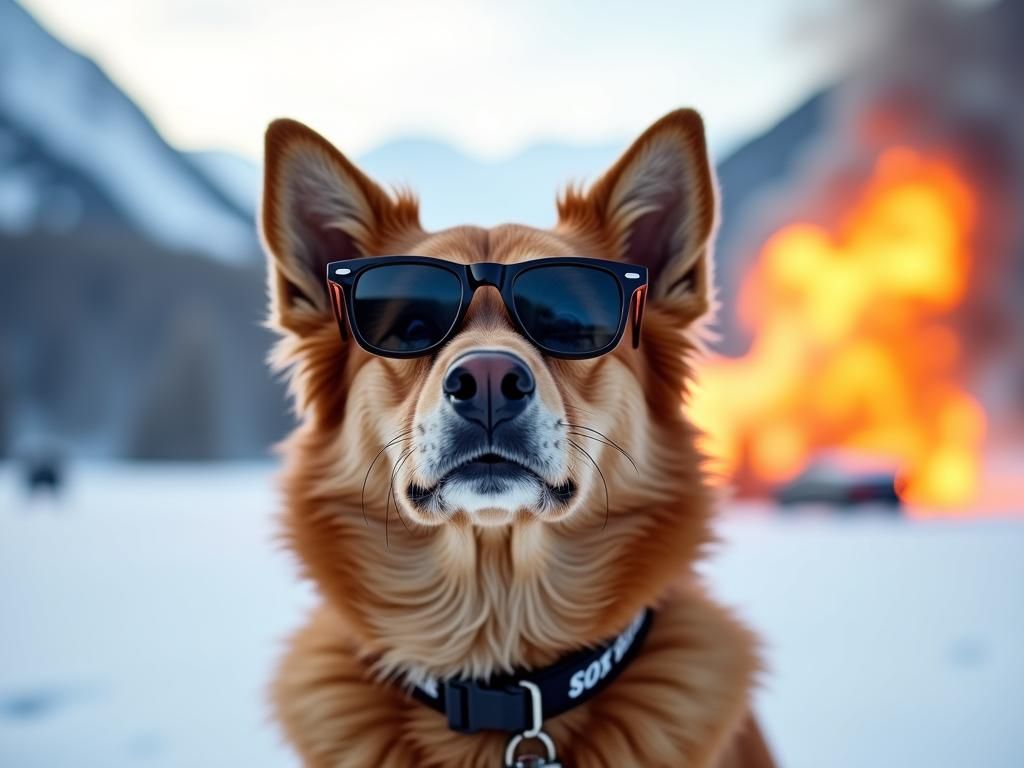 Dog Expoloding Prompt: Cool Dog Explosion