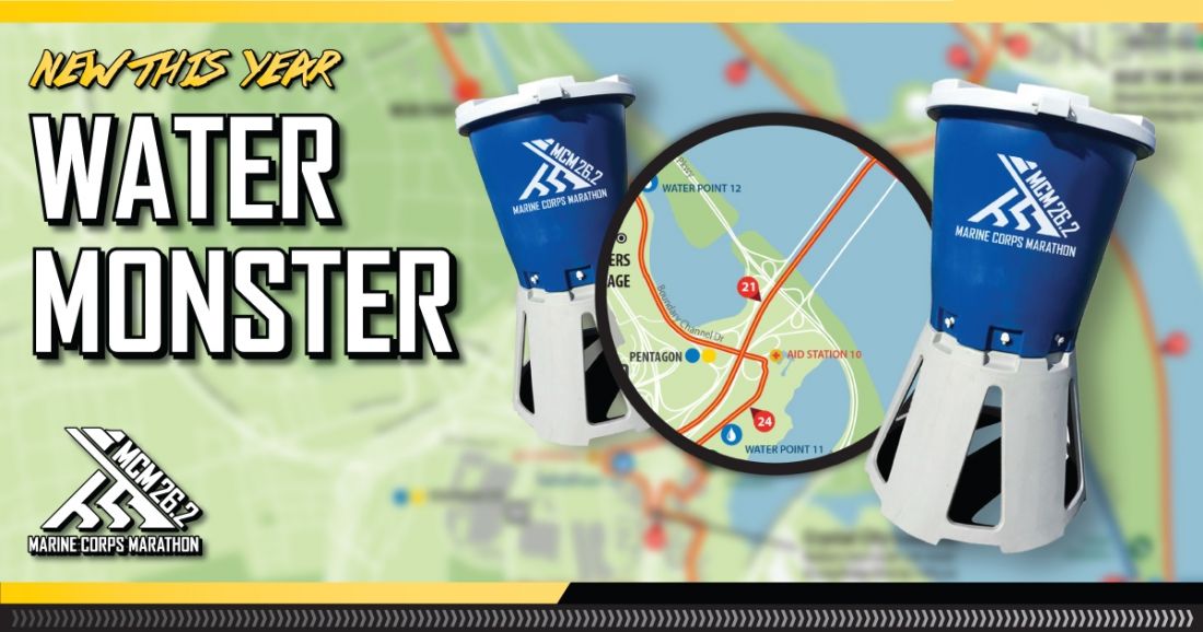 Marine Corps Marathon Course Water Point beat the bridge
