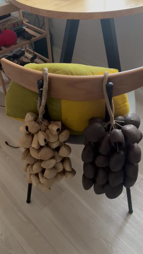 Customer video thumbnail showing a handmade seed specimen decor piece