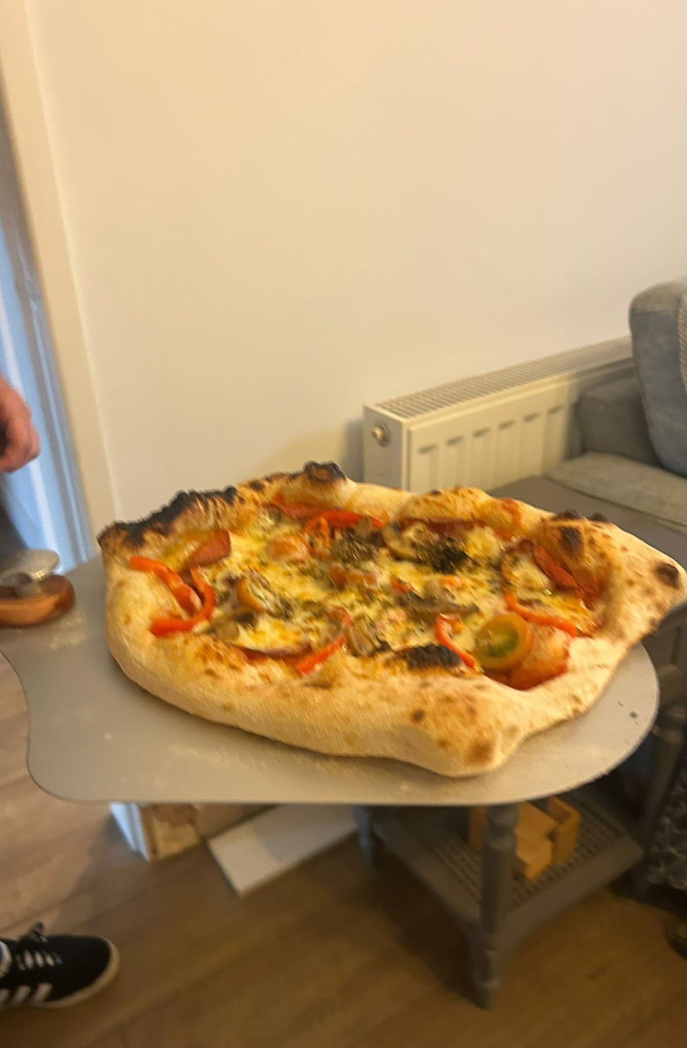 Pizza made by a Dough Dorks customer