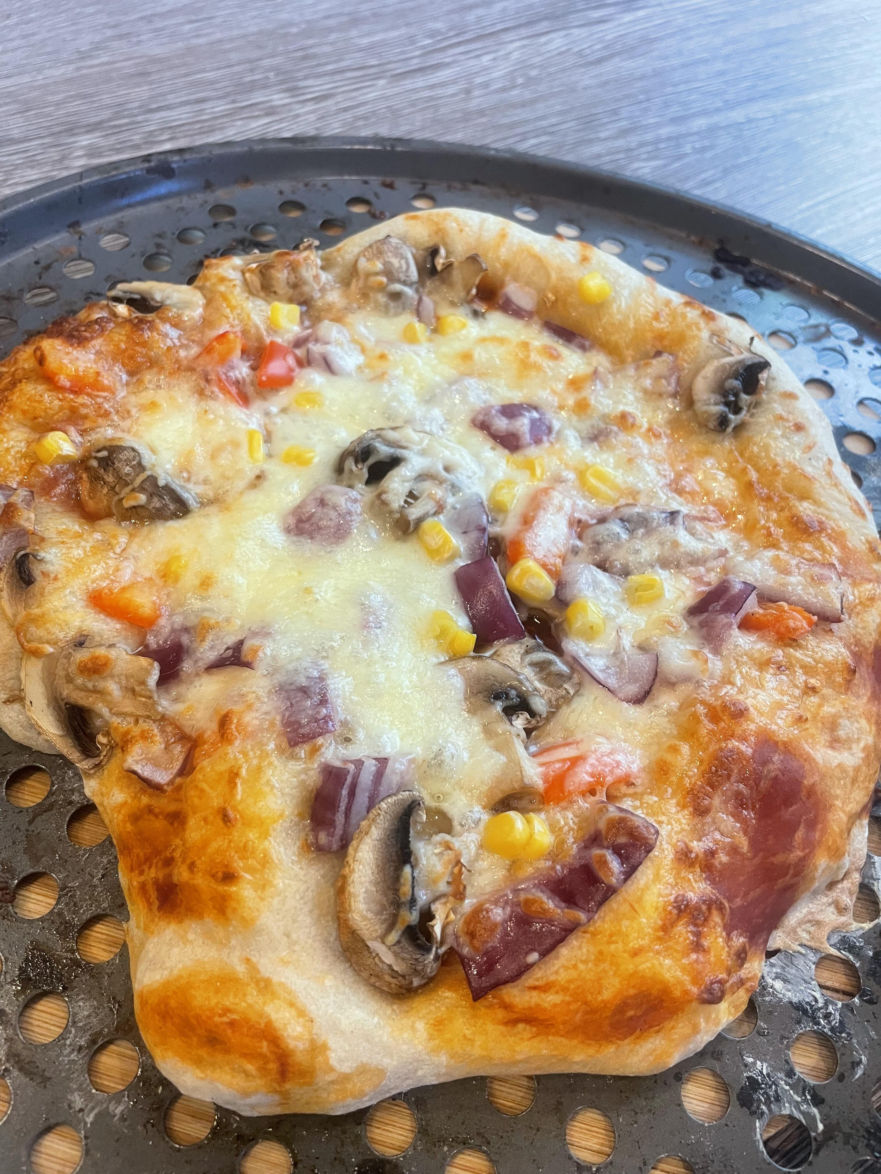 Pizza made by a Dough Dorks customer