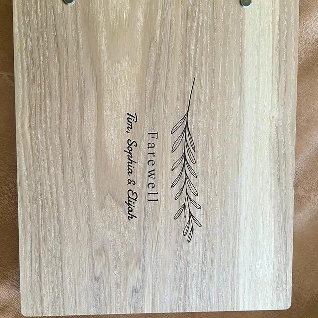 Wooden wedding guest book review
