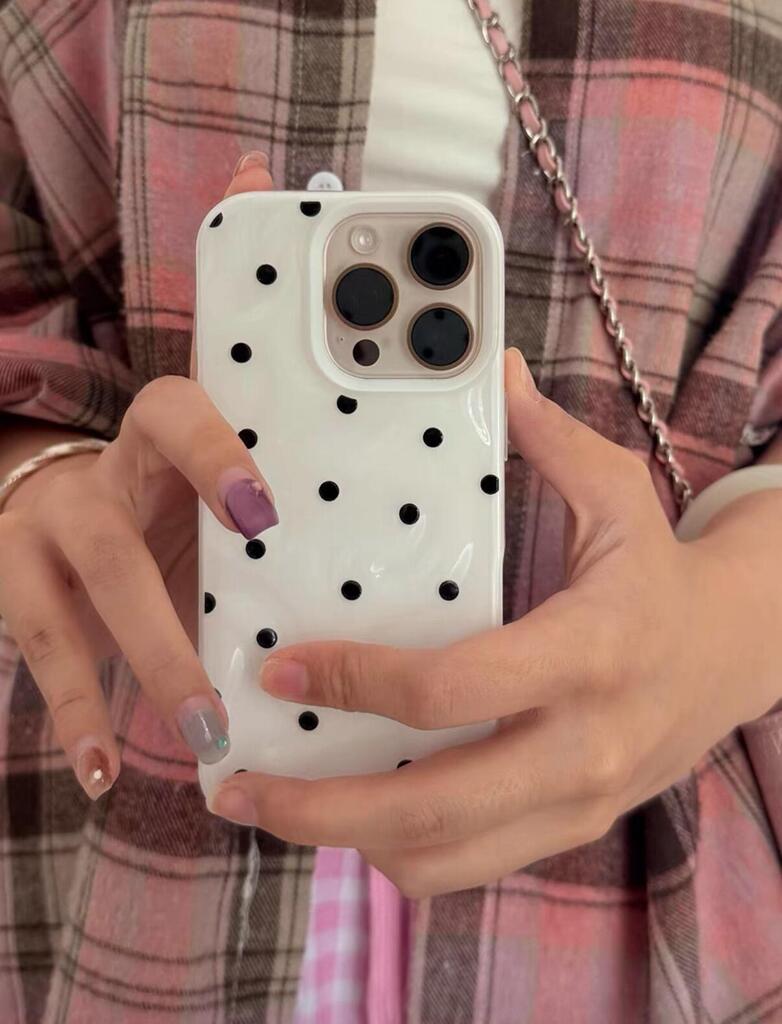 Glossy Polka Dot iPhone Case, customer photo