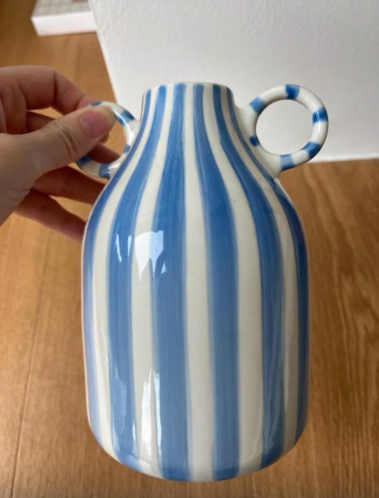Pastel Striped Ceramic Vase, customer photo