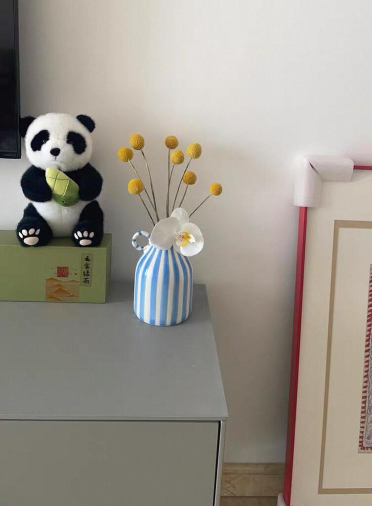 Pastel Striped Ceramic Vase, customer photo