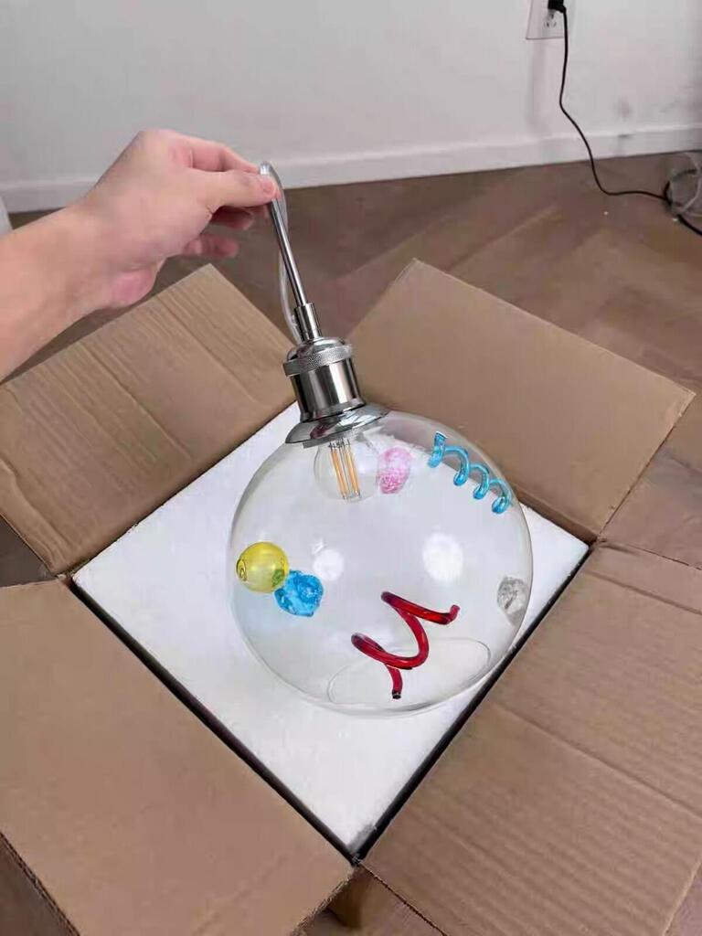 Mid-Century Colorful Glass Pendant Light, customer photo