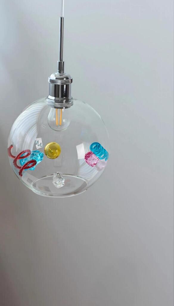 Mid-Century Colorful Glass Pendant Light, customer photo