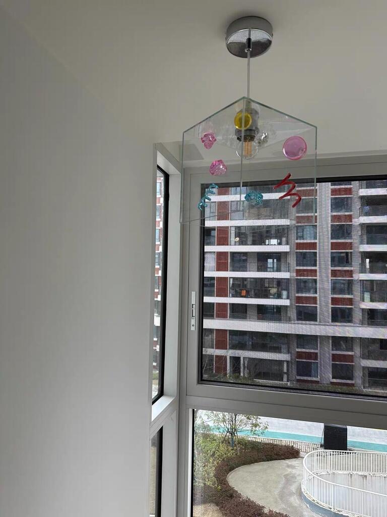 Modern Square Glass Pendant Light, customer photo