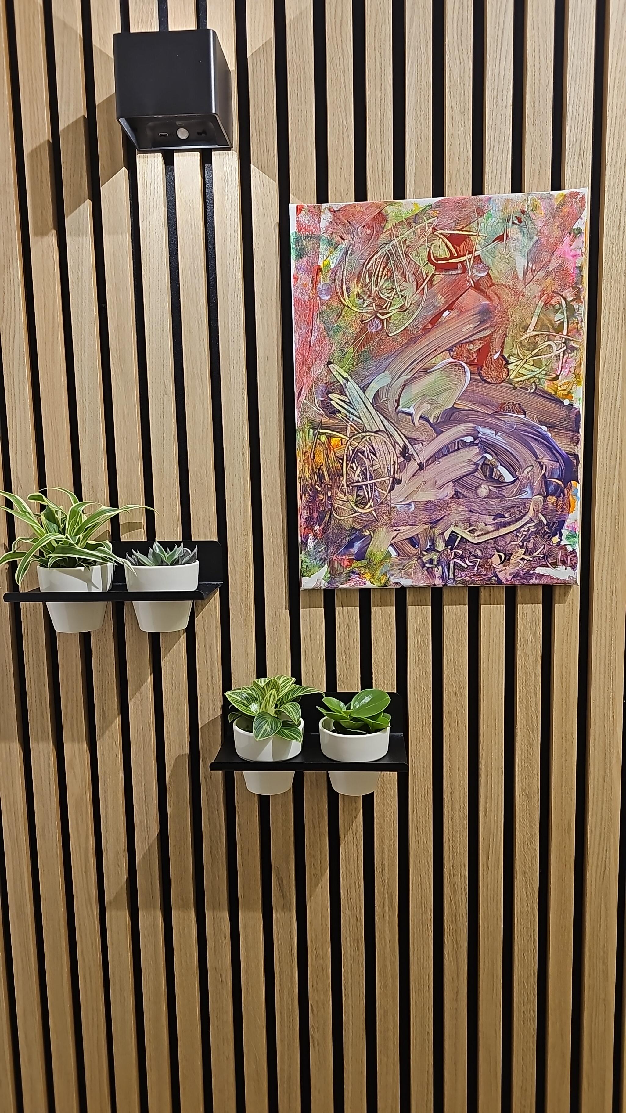 Kundenfoto eines WALLTRAUD Sukkulentenregals an Akustikpaneelen
