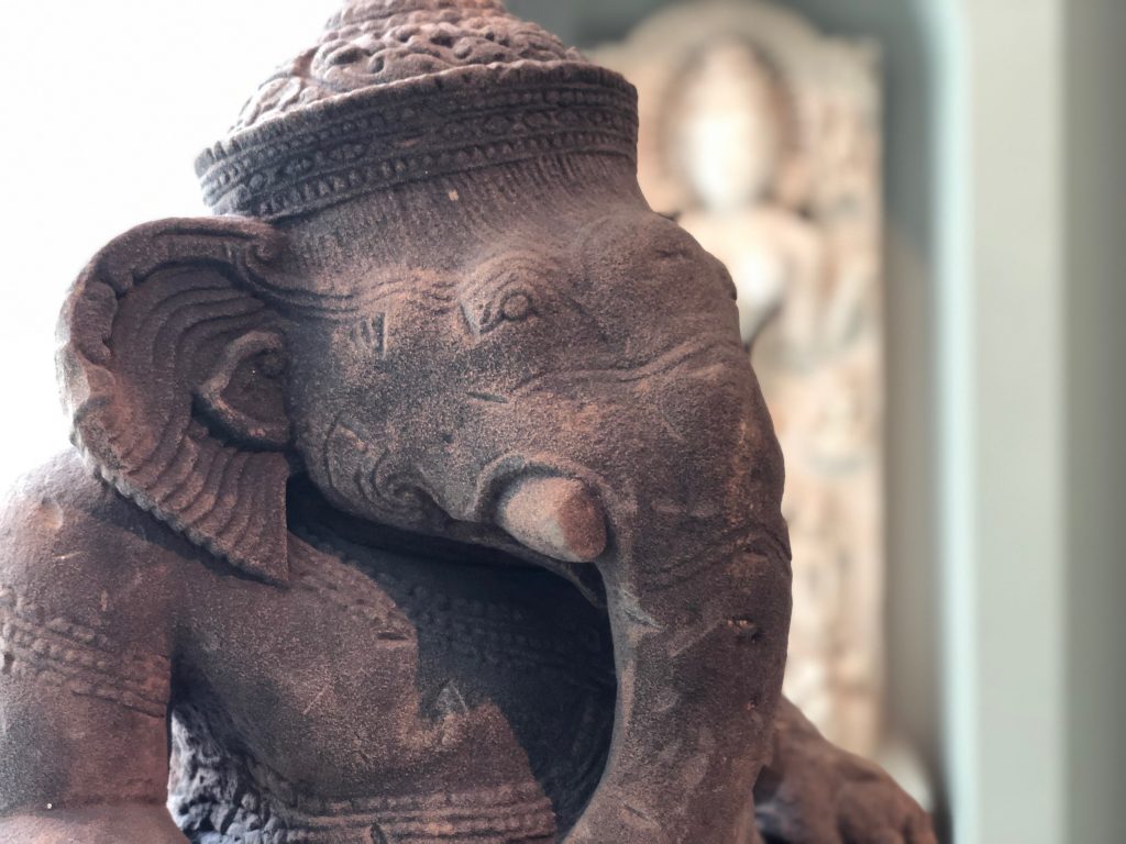 Photograph of a sculpture depicting Ganesha, the Hindu deity with an elephant head