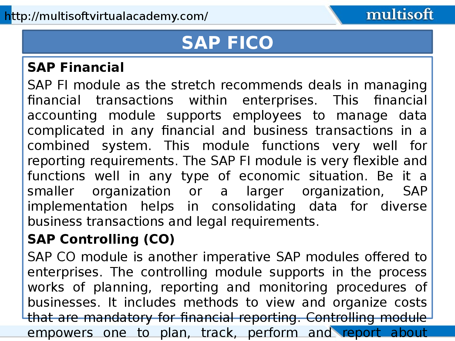 Features of SAP FICO