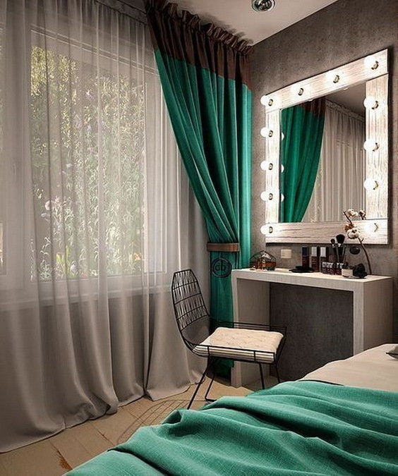 ผ้าม่านสีเขียว สวยๆ