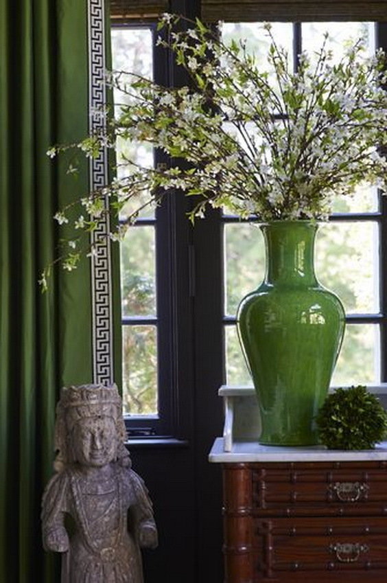 ผ้าม่านสีเขียว สวยๆ