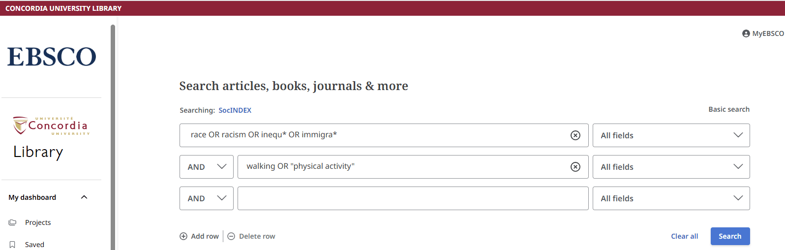 SOCINDEX search:  (race OR racism OR inequ* OR immigra* ) AND ( walking OR "physical activity" OR exercise))