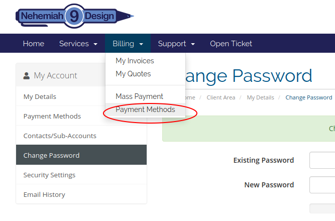fill up the details and click "Save Changes"