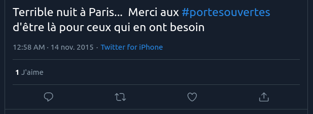 Anonymised tweets from the night of the Bataclan attacks