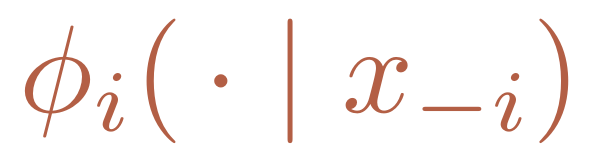 phi_i( . | x_-i )