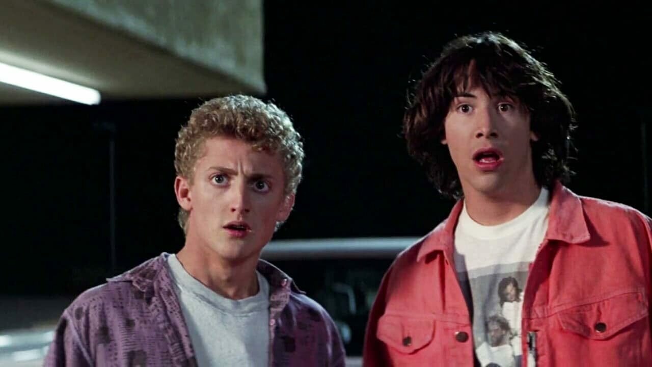 Bill and Ted look astonished and alarmed