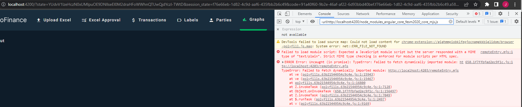 Failed to fetch module due to MIME mismatch