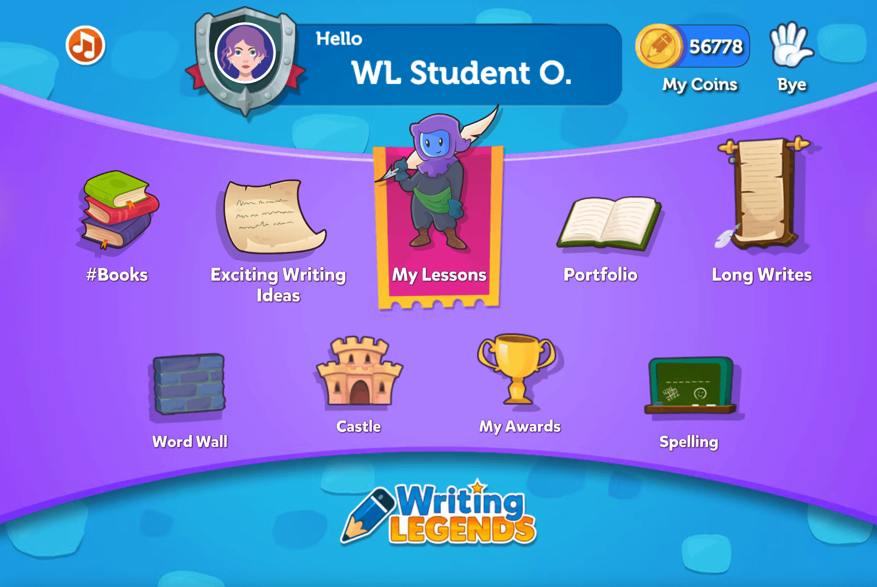 Writing legends dashboard page