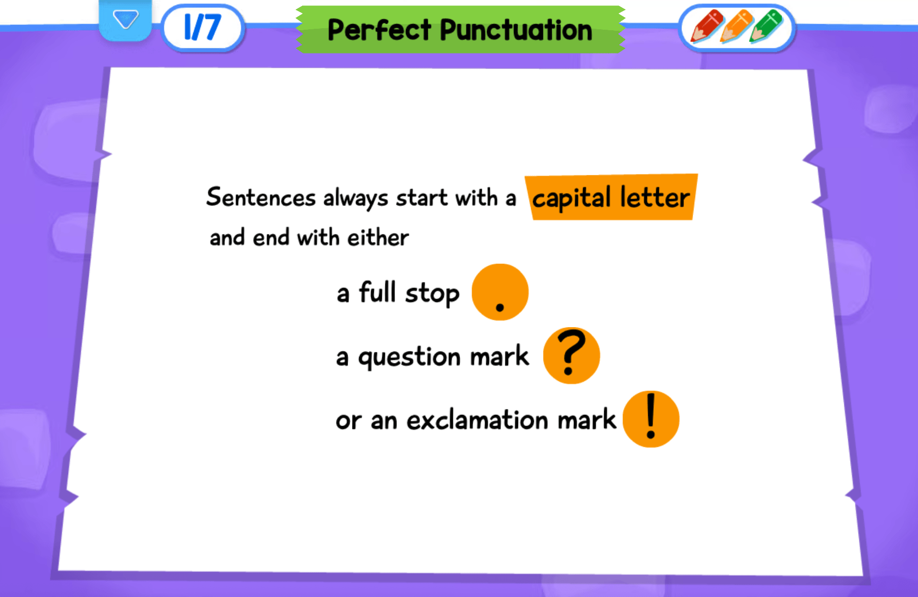 Writing legends perfect punctuation activity