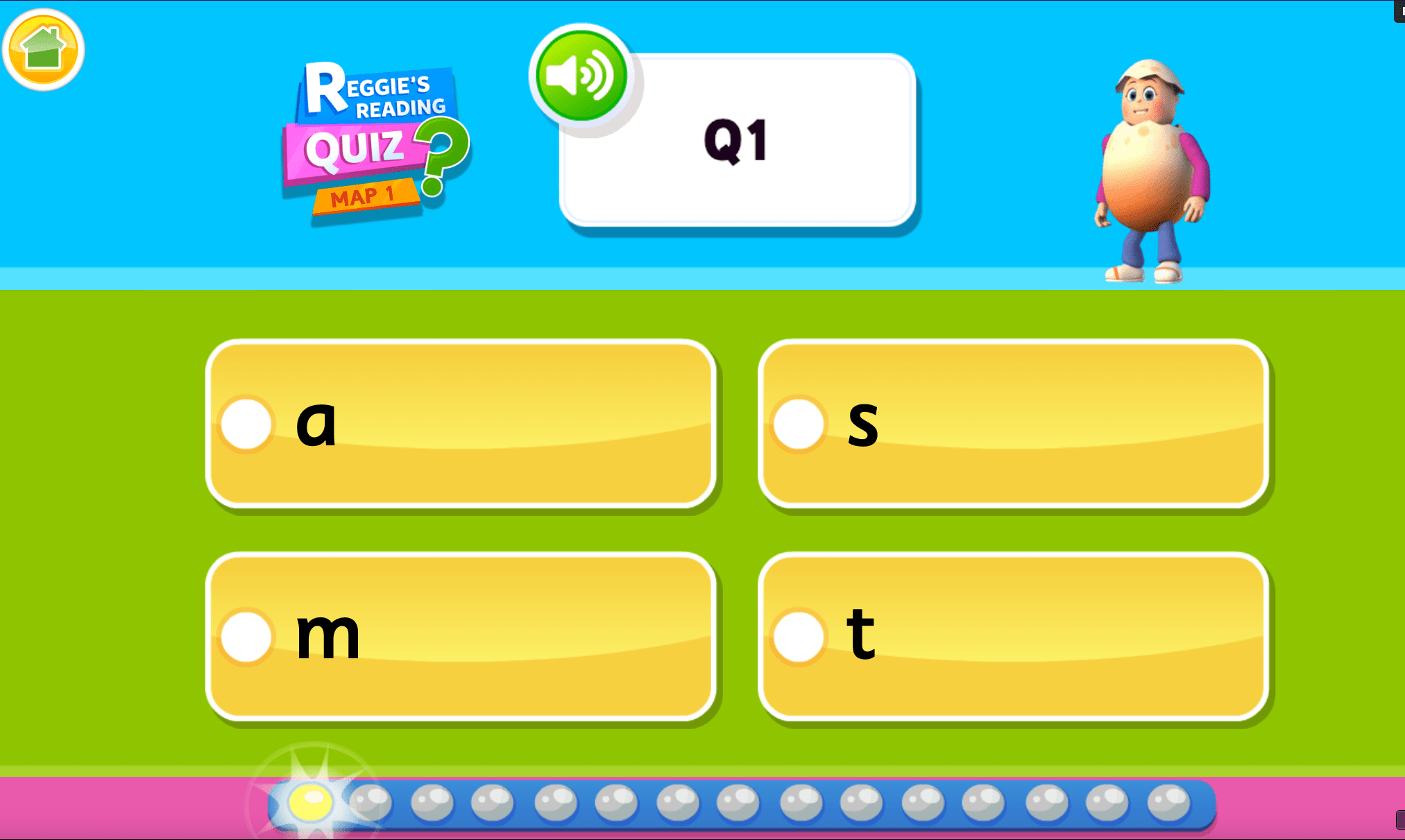 readingeggs quiz showing a question and 4 multiple choice answers