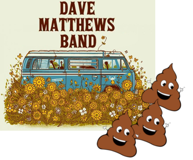 Drawing of Dave Matthews Band with poo