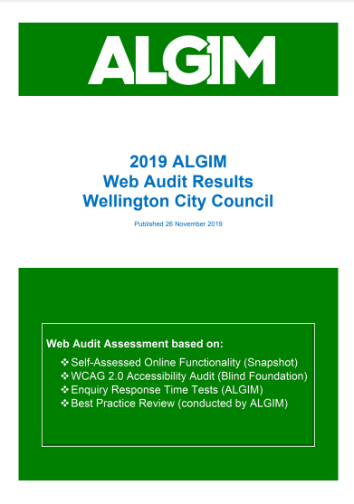 Cover page of WCC's 2019 ALGIM report