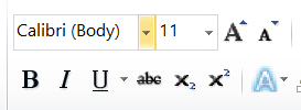 Screenshot from Microsoft Word graphical user interface