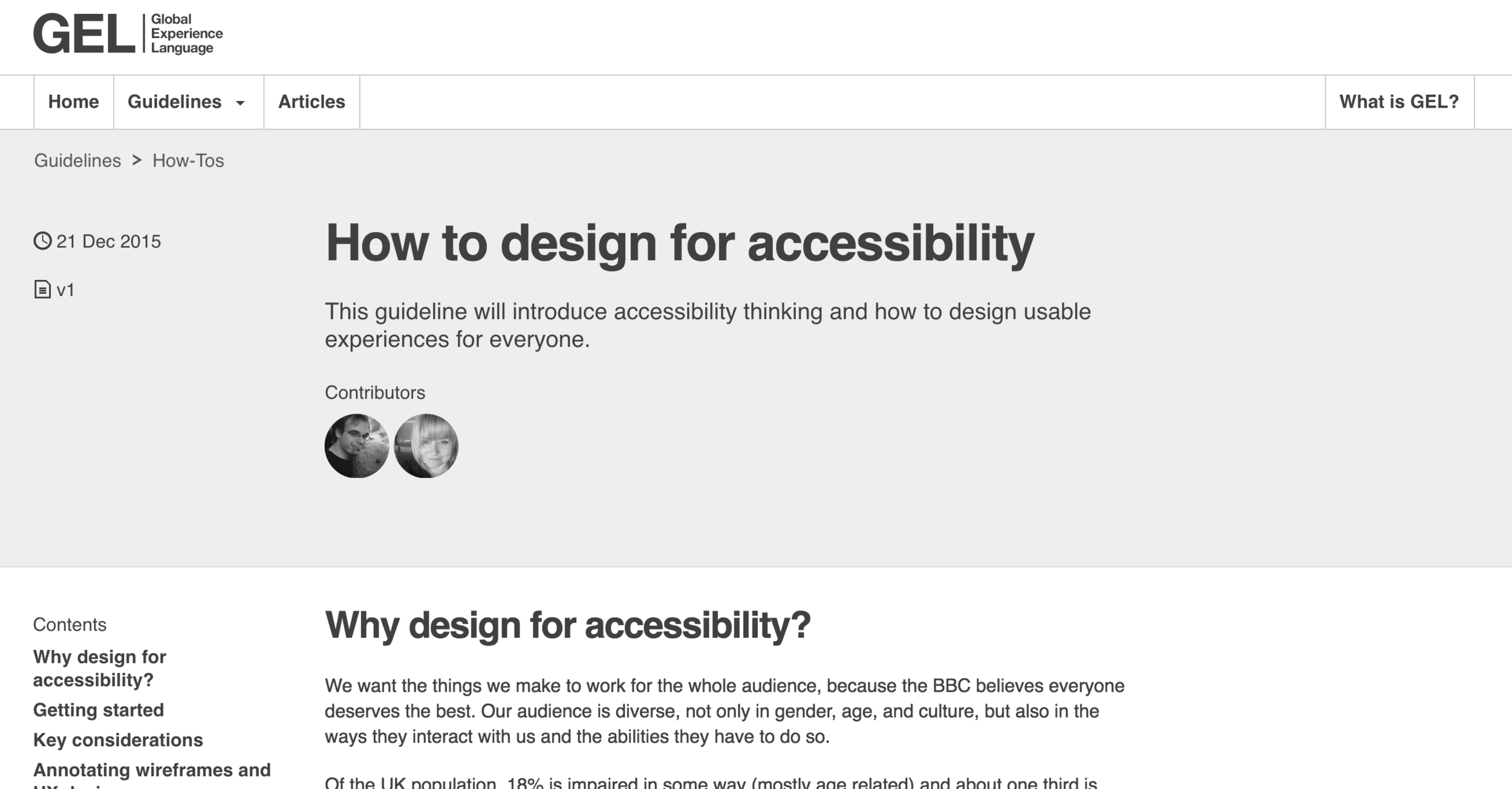 BBC GEL article: How to design for accessibility