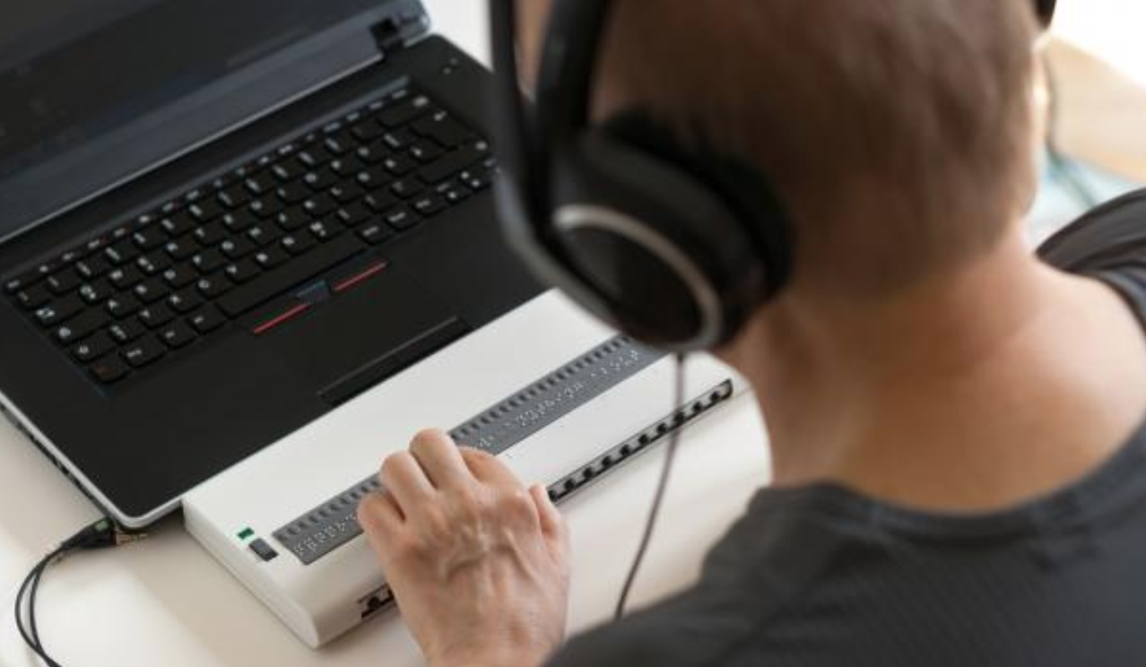 a braille reader