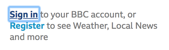 Example of link styling on focus
