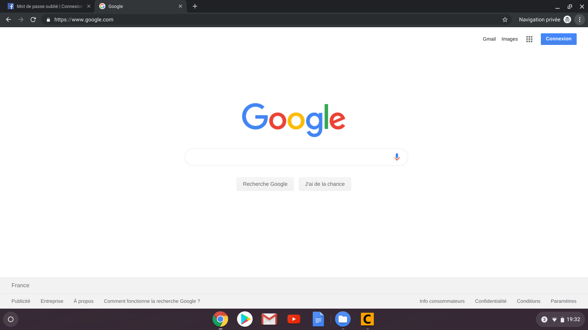 Allez sur le site Google.fr