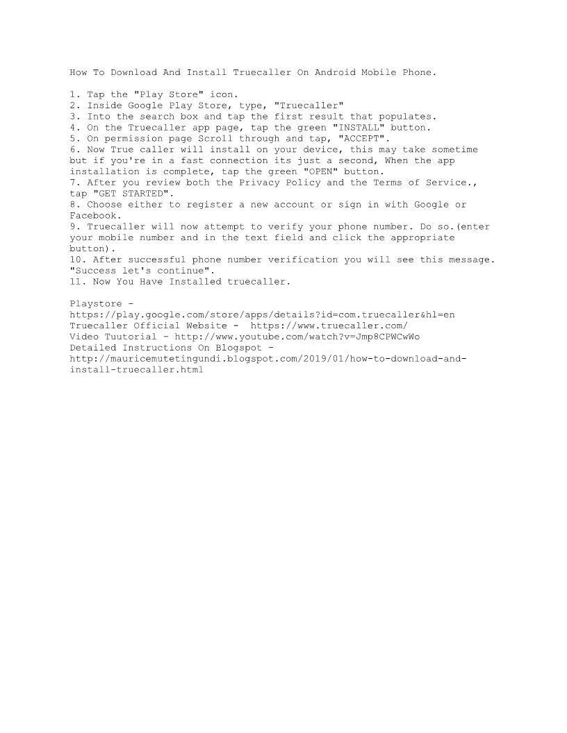 Ultimate Truecaller Mobile App Install Step By Step Guide 